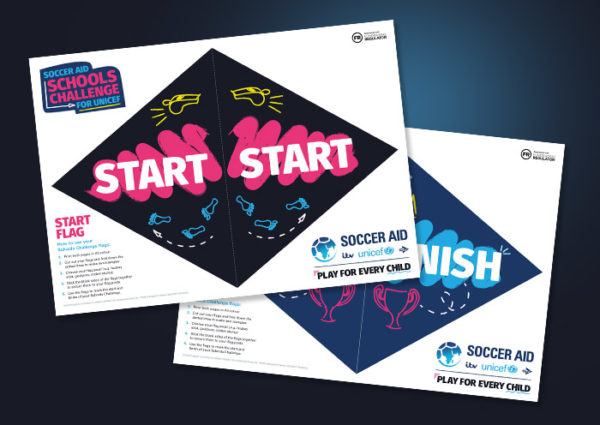 Soccer Aid Schools Challenge Start Finish Flag
