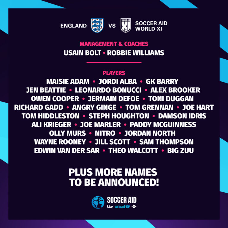 Soccer Aid For UNICEF Player Line Up soccer-aid-for-unicef-player-line-up